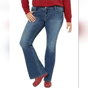 Torrid Jeans Luxe Slim Boot Dark Blue Stretch Denim Woman Plus 16 Tall 38/34"